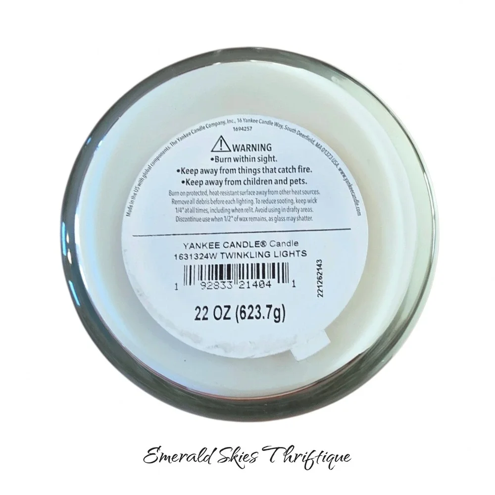 Yankee Candle Twinkling Lights 22oz 2 Wicks new free shipping